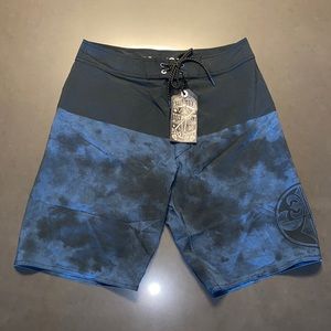 NWT Affliction Mens Navy Board Shorts